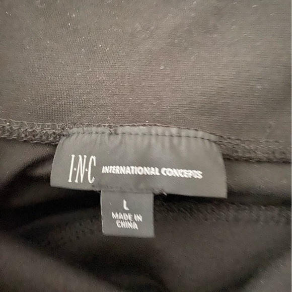 I.N.C., High Waist Contour Waistband Lace Side Panel Black Leggings - Picture 7 of 9